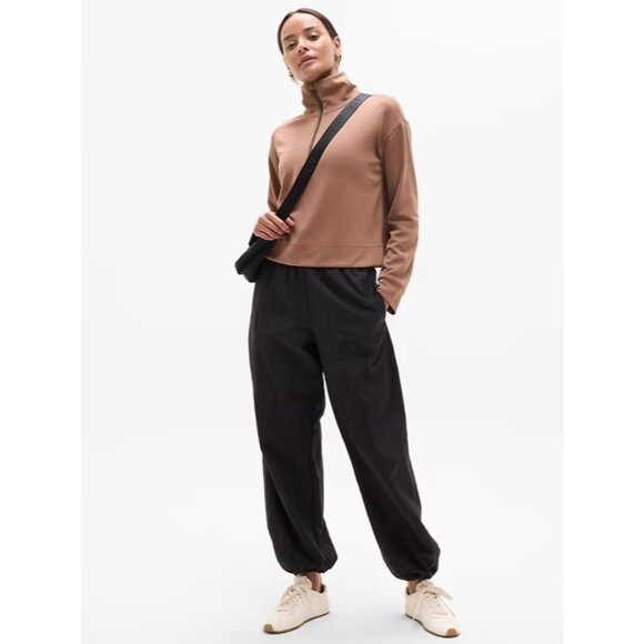 Athleta M Seasoft Quarter Zip Sweater Auburn Brown Medium - Picture 4 of 6